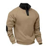 American  New Color Matching Spring and Autumn Loose Casual Plus Velvet Heavy Stand Collar Pullover Long Sleeve Sweatshirt