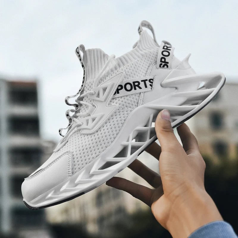 2025 new design blade fashion sneakers custom men's sports running shoes non-slip buffer large size breathable