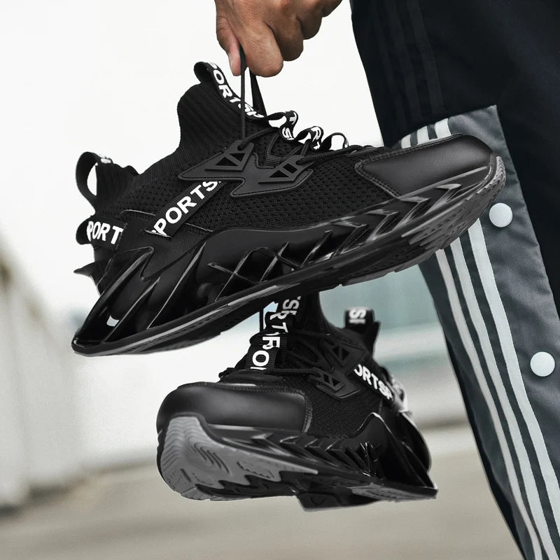 2025 new design blade fashion sneakers custom men's sports running shoes non-slip buffer large size breathable