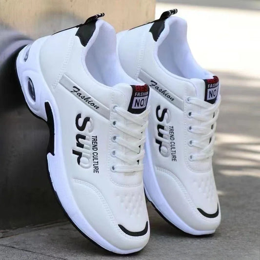 Indoor Height Increase Trendy Men's Anti Slip and Anti Odor Running Shoes with Leather Surface and Waterproof Men's Shoes Hombre