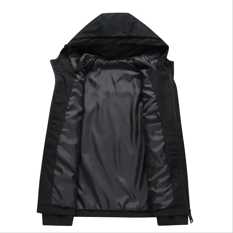 2025 Spring and Autumn New Men Fashion Zipper Hooded Jacket High Quality Windproof and Waterproof Outdoor Comfortable Coat