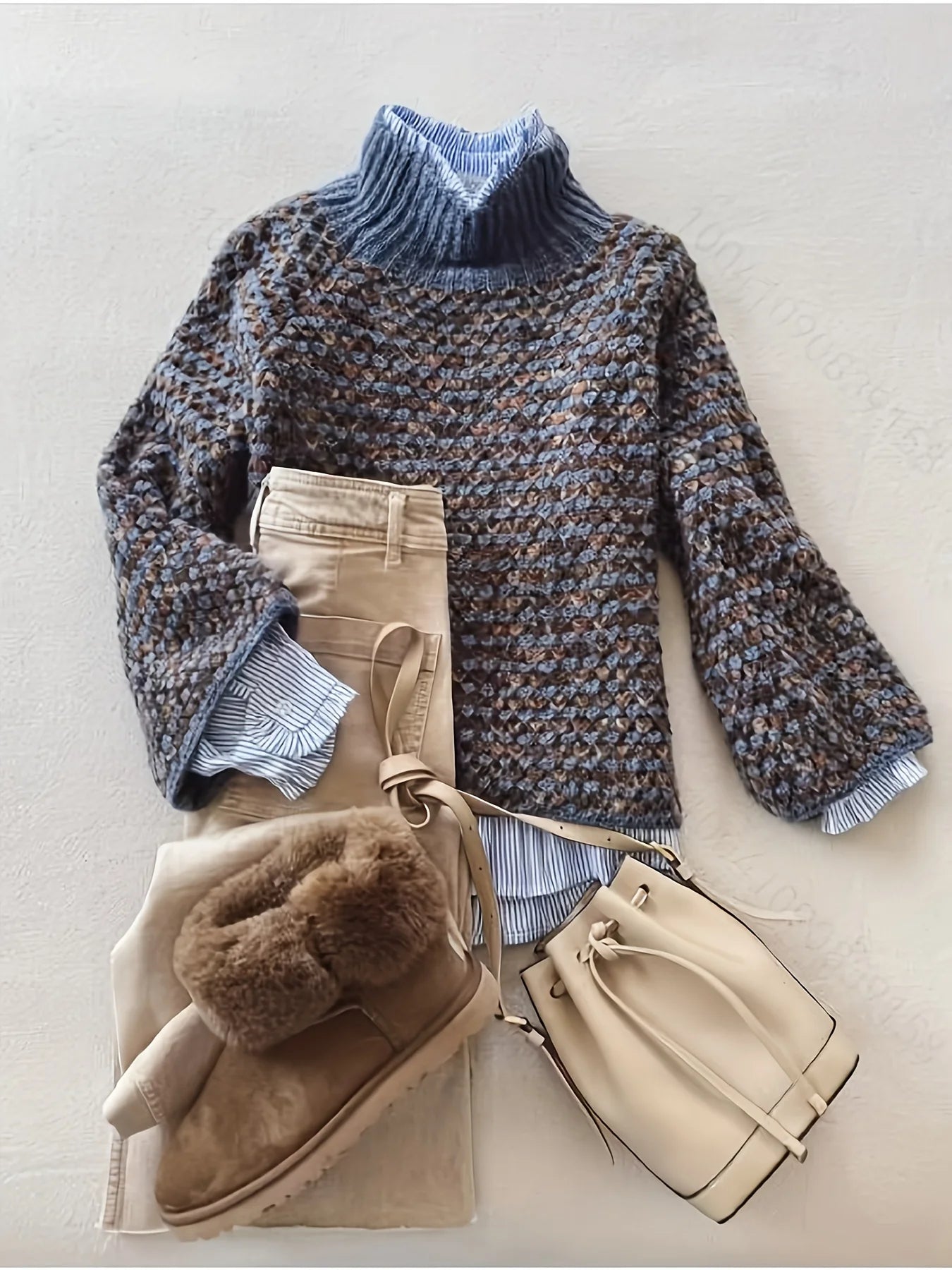 Fashion Colorful Stripe Pullover Long Sleeve Women's Tops Hot Woolen Soft Knit Long Sleeve Beautiful Ladies Sweater