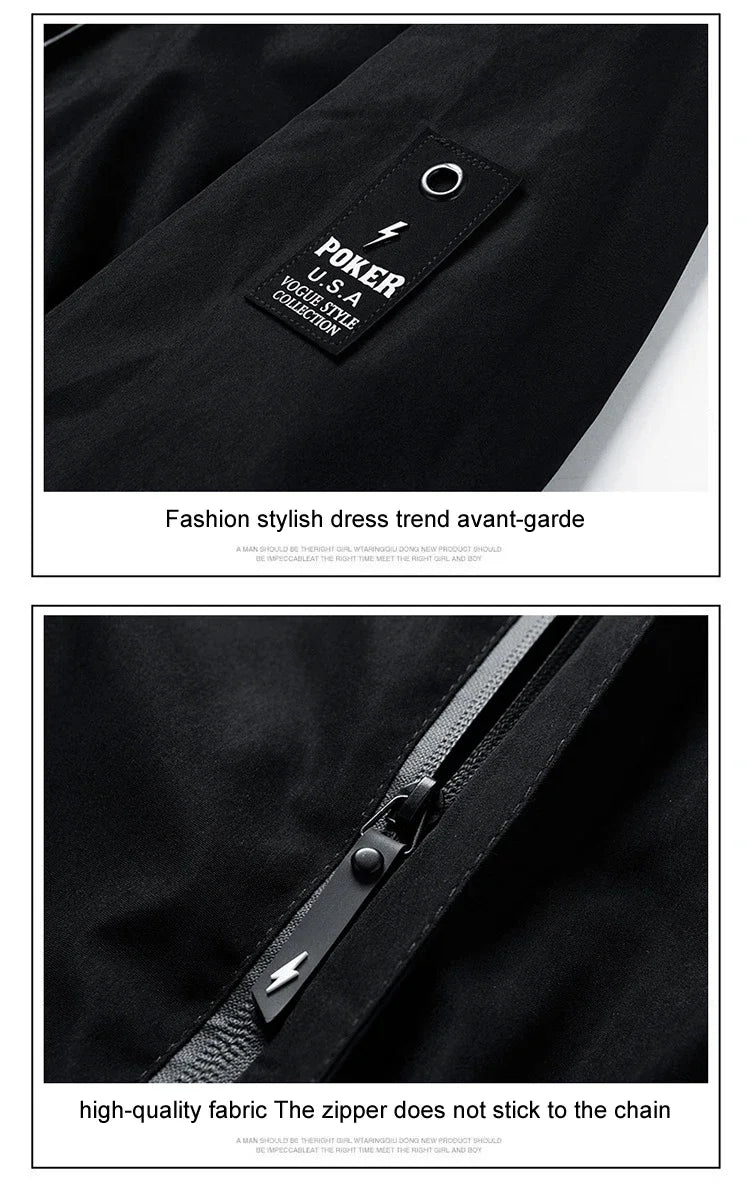 2025 Spring and Autumn New Men Fashion Zipper Hooded Jacket High Quality Windproof and Waterproof Outdoor Comfortable Coat