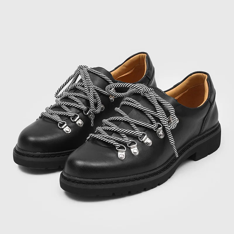 Designer Personalized Niche Trendy Men's Casual Leather Shoes Cow Suede Mens British Style Colorful Shoelaces Derby Shoe