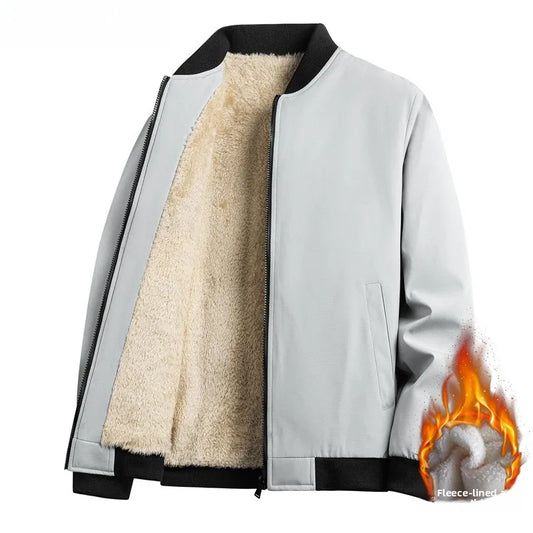 Lamb Velvet Jacket Winter Warm Baseball Collar Jacket Men'S 2025 New Fashion Casual Jacket Jackets Trench Coat Fishing Hoodies