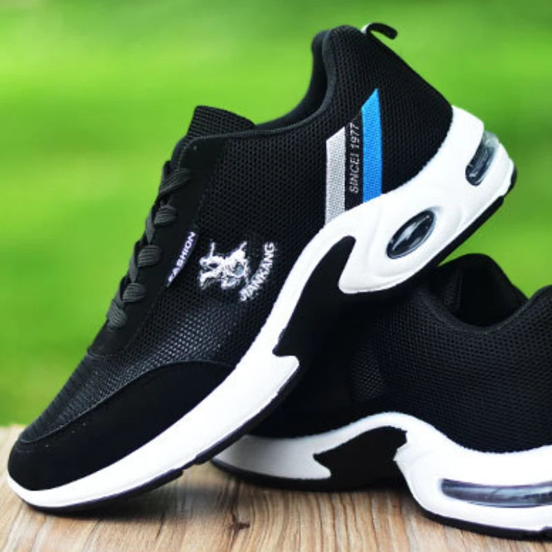 2026Men's Sneakers Versatile Air Cushion Running Shoes Men Platform Leather Vulcanized Shoes Breathable Men Casual Sport Shoes